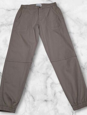 DU/ER Live Lite High Rise Joggers  Beige Zip-Button Ankle Pocket   Women Size 26